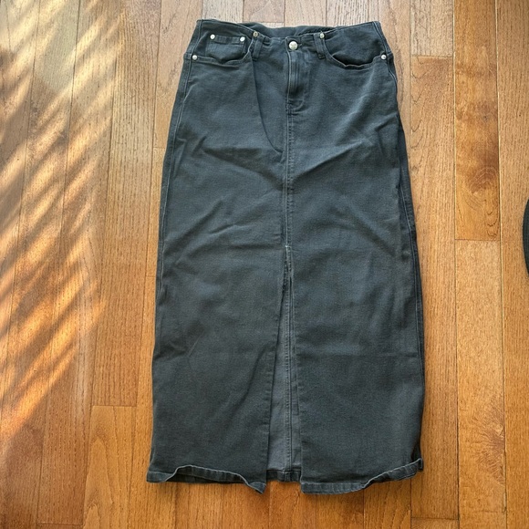 Djerf Avenue Denim Skirt Midi - Washed Grey - Picture 8 of 10